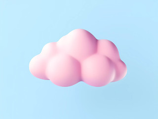 卡通插画粉红可爱云朵元素